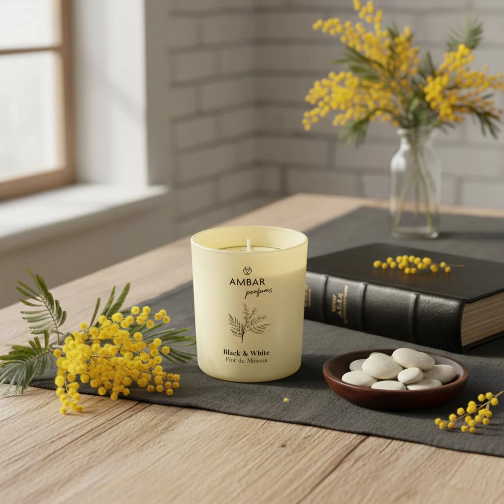 Bougie parfumée fleur de mimosa