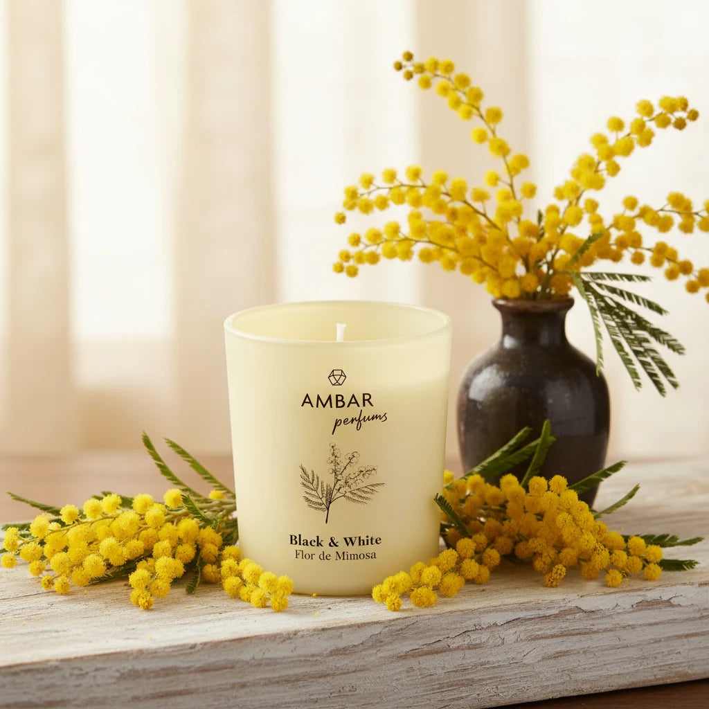 Bougie parfumée fleur de mimosa