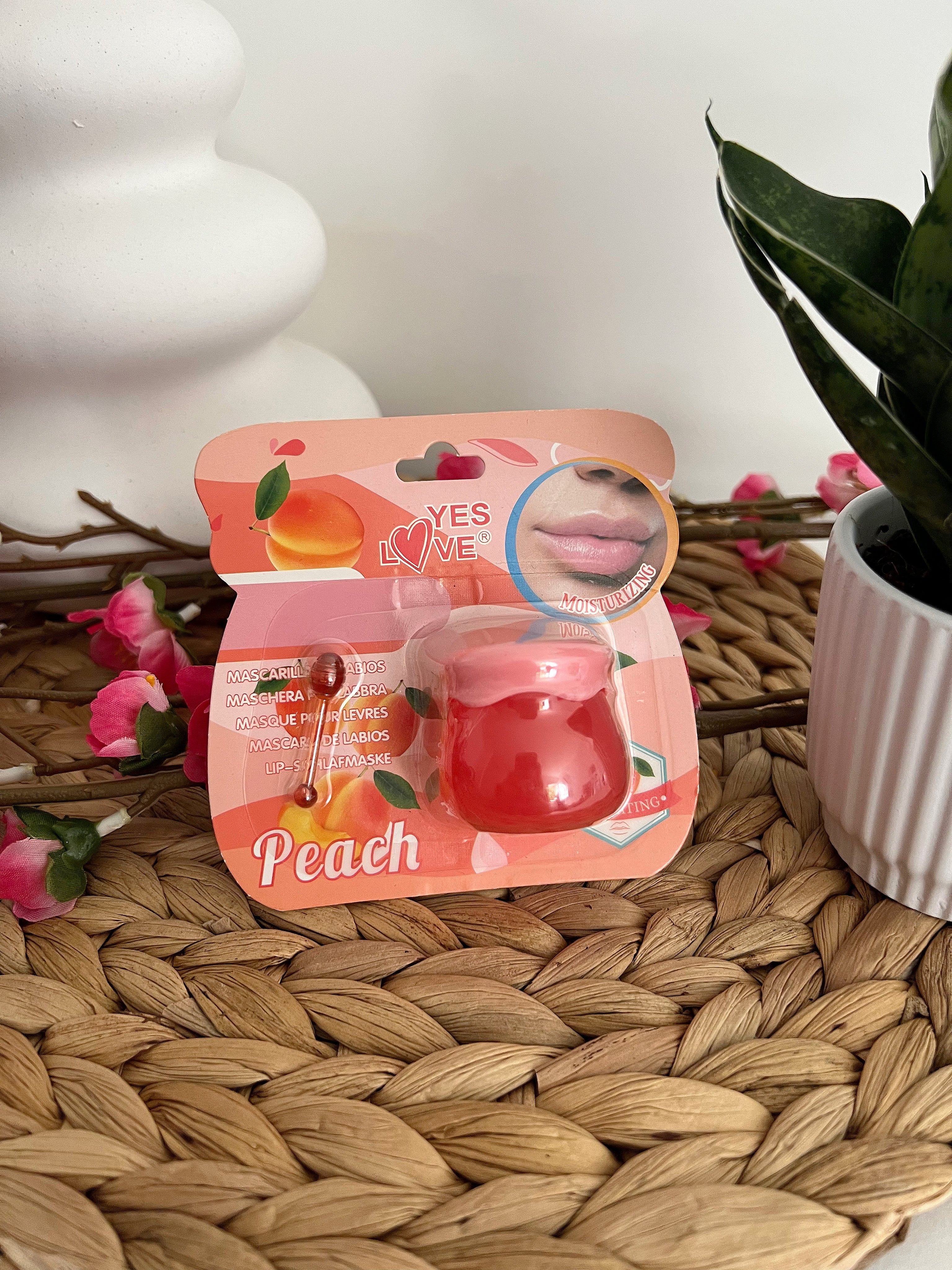 Masque pour les lèvres à la pêche