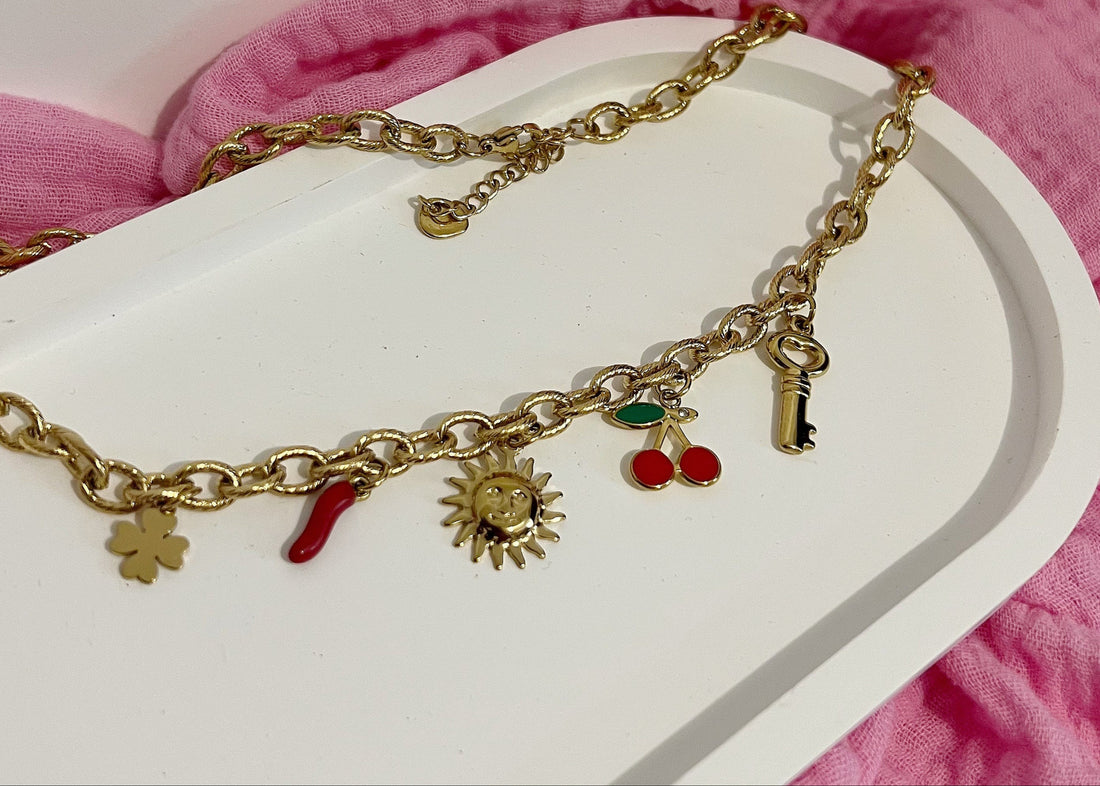 Collier multi pendentifs &quot;summer vibes&quot;