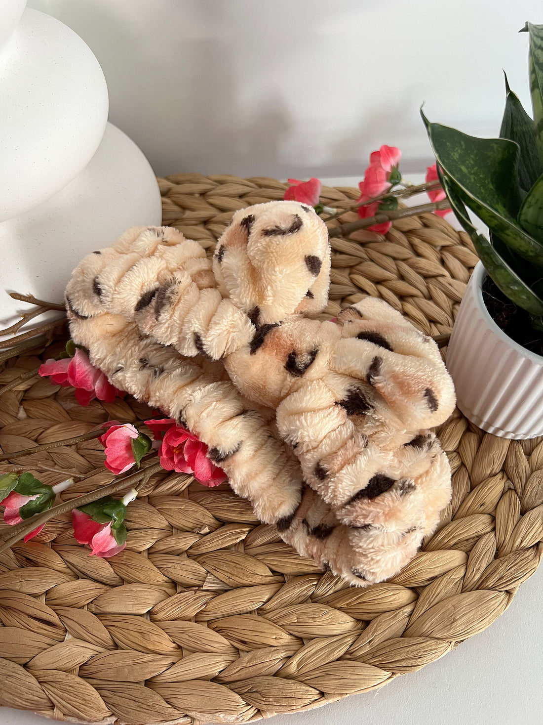 Bandeau Peluche Léopard avec Noeud