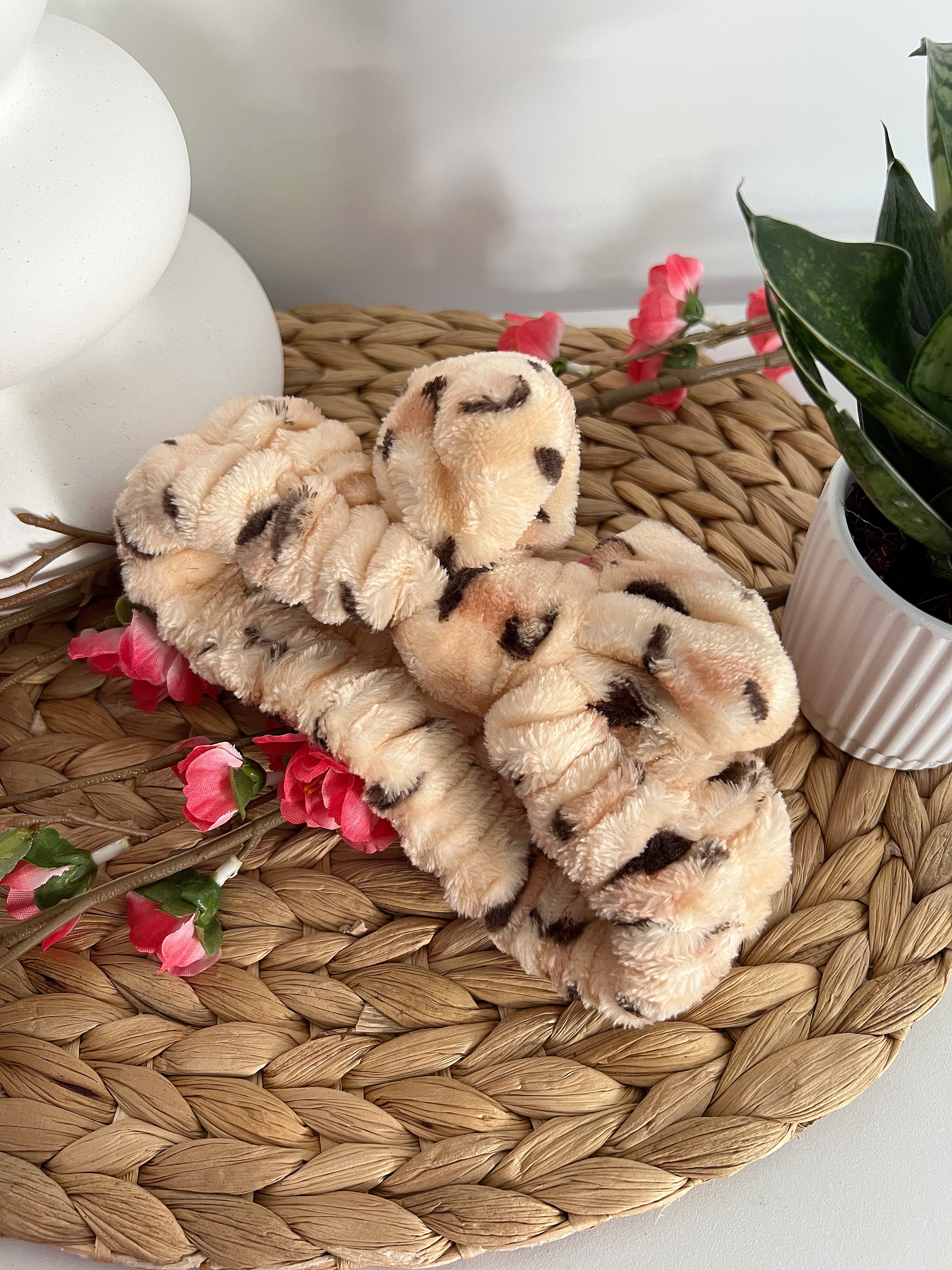 Bandeau Peluche Léopard avec Noeud