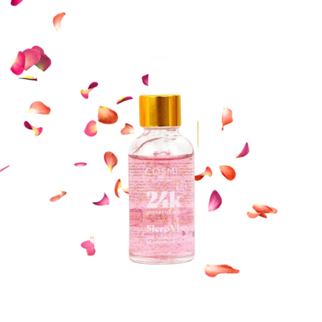 Sérum visage 24K paillettes parfum Rose