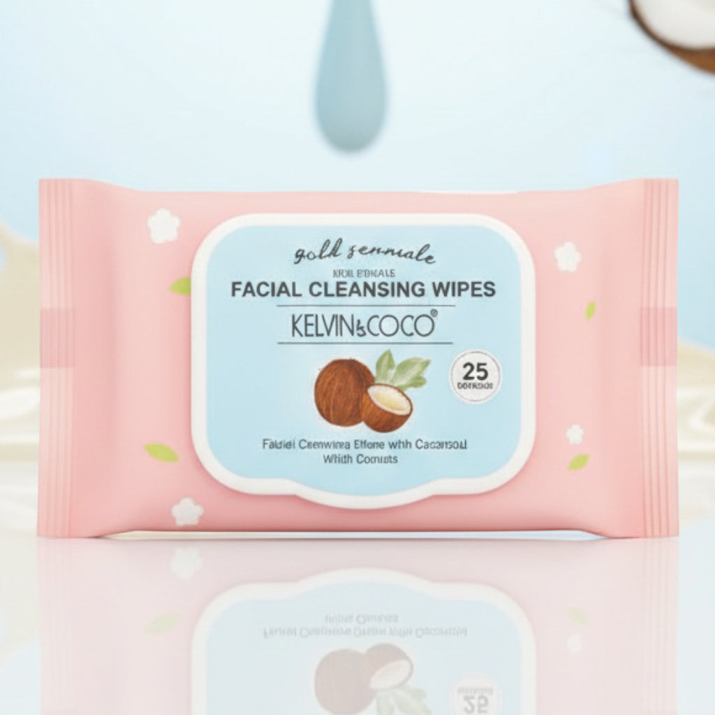 Lingettes Démaquillantes KEVIN&amp;COCO à la Noix de Coco – 25 lingettes